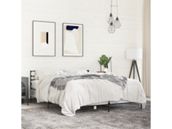 Estructura Cama Madera Ingeniería Metal Gris Sonoma 120x200 Cm