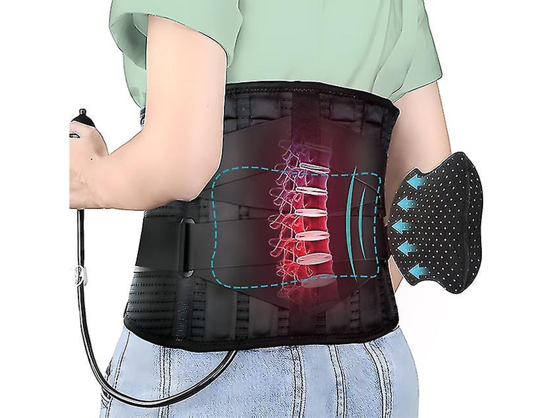 Rebe-cinturón De Soporte Lumbar Con Almohadilla Inflable Para Aliviar Dolor De Espalda Baja Y Discos Herniados Con Correas Ajustables Xl Sin Almohadilla Inflable
