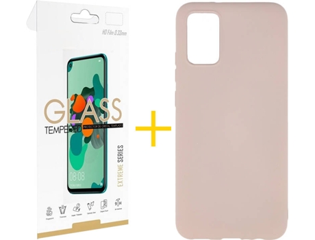 Kit Funda + Protector de Pantalla Samsung A02s SKYHE 2917 Rosa
