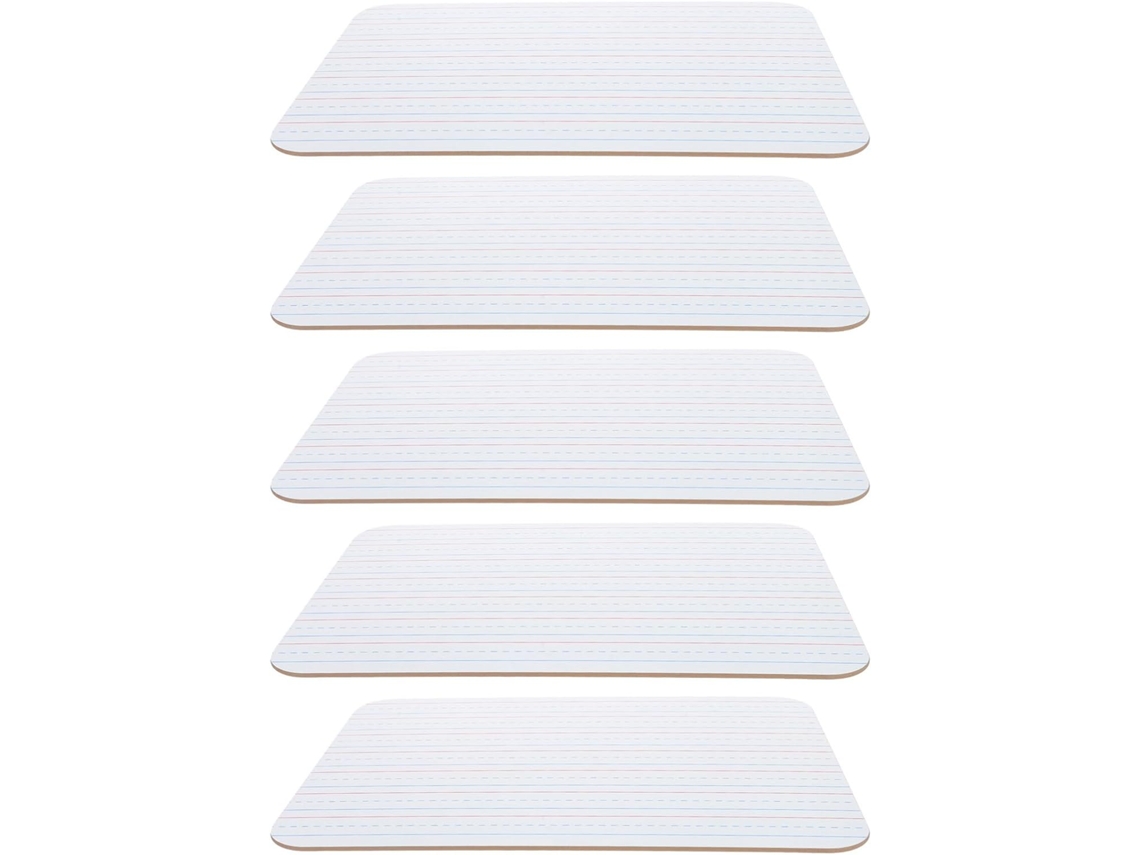 Juego De 5 Pizarras Blancas Pequeñas De Doble Cara Con Líneas, Para Borrado En Seco, De 23 X 30 Cm.