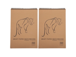 2 Cuadernos De Bocetos De Papel Kraft Retro, 50 Páginas, Encuadernados En Espiral, Para Dibujo Artístico.