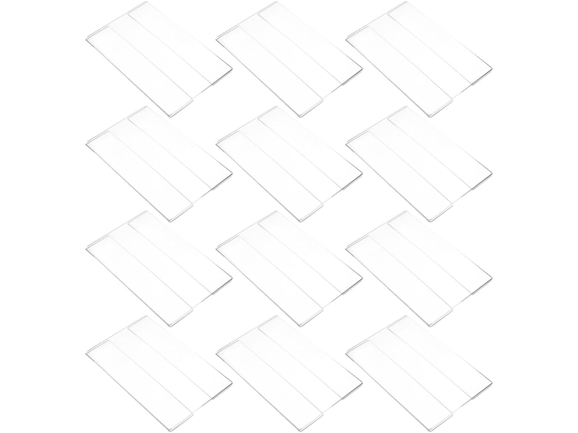 Paquete De 20 Portatarjetas Planos De Acrílico Transparente Para Montaje En Pared, 90 X 60 Mm