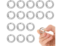 16 Ganchos Redondos Plegables Plata 20mm, Para Llavero/manualidades