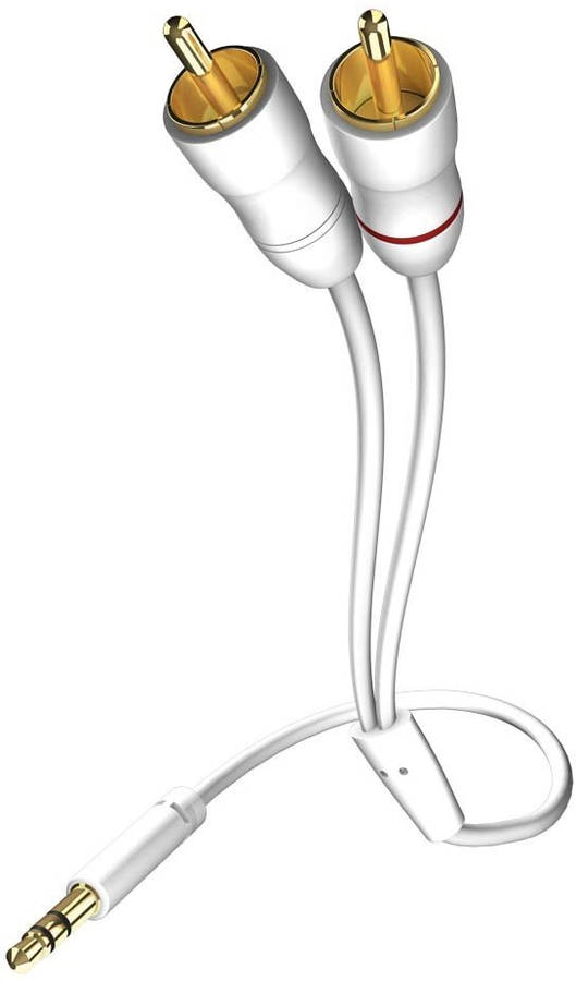 Cable de Audio INAKUSTIK (Jack 3.5mm - RCA - 75 cm - Blanco)
