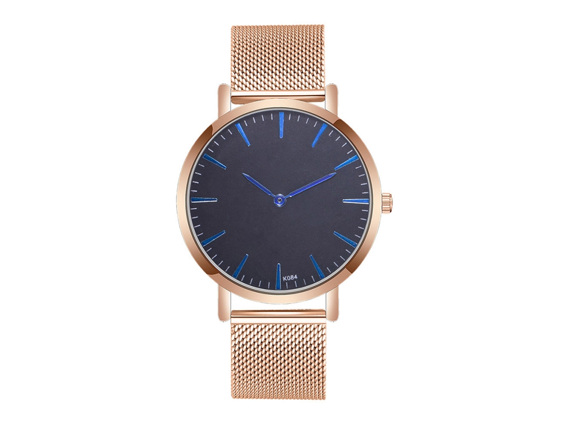 Reloj De Cuarzo Para Hombre Zhoulianfa Con Brazalete De Malla De Acero, Estilo Casual, Oro Rosa.
