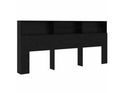Maison Exclusive - Cabecero Con Armario Roble Negro 220 X 19 X 101,5 Cm