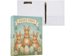 Besportble Carpeta De Conejito Pascua Redondo Y Portapapeles Oficina Pvc. 27,9 X 21,6 Cm 31,5 27 6