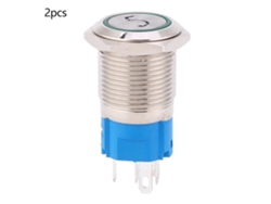 Pulsador De 16 Mm Con Luz Y Señal, 5 Contactos, Acero Inoxidable, Ip65, 220 V Ca, 1 Contacto Normalmente Abierto, 1 Contacto Normalmente Cerrado.