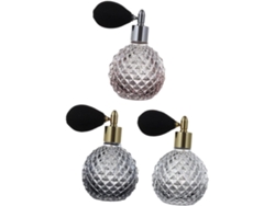 Lot De 3 Frascos Parfum Verre Rétro 100 Ml, Recargables, Motif Sculpté, Pour Huiles Essentielles