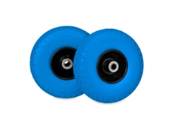 Relaxdays 2 Ruedas Carretilla, 3.00-4, Antipinchazos, Rueditas Recambio, Para Hasta 100 Kg, Llanta Acero, Negro Y Azul