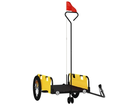 Remolque para bicicletas hierro y tela Oxford VIDAXL amarillo