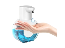 Dispensador de jabón con niveles de espuma ajustables, sensor eléctrico y funcionamiento sin contacto, compatible con varios jabones para cocina y baño.