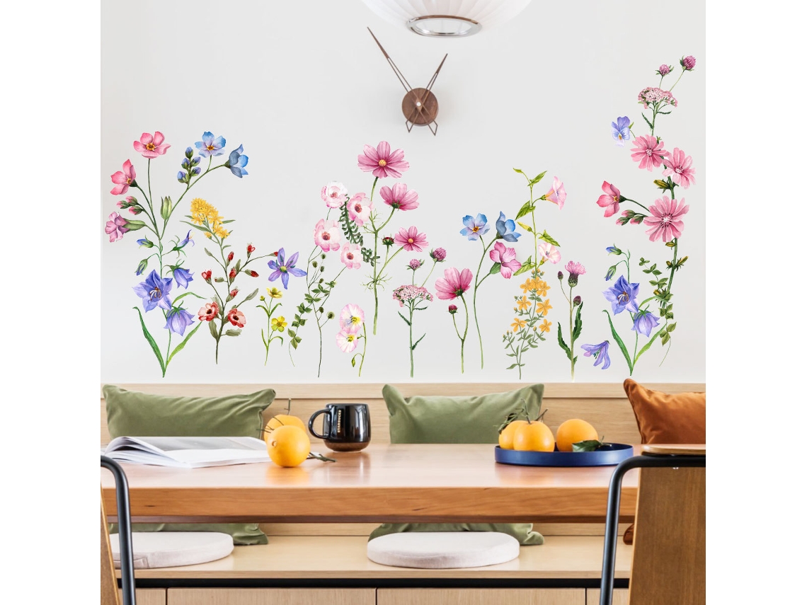 Adhesivo de hierba y mariposas, decoración para rincón de salón y dormitorio NEVEANCE