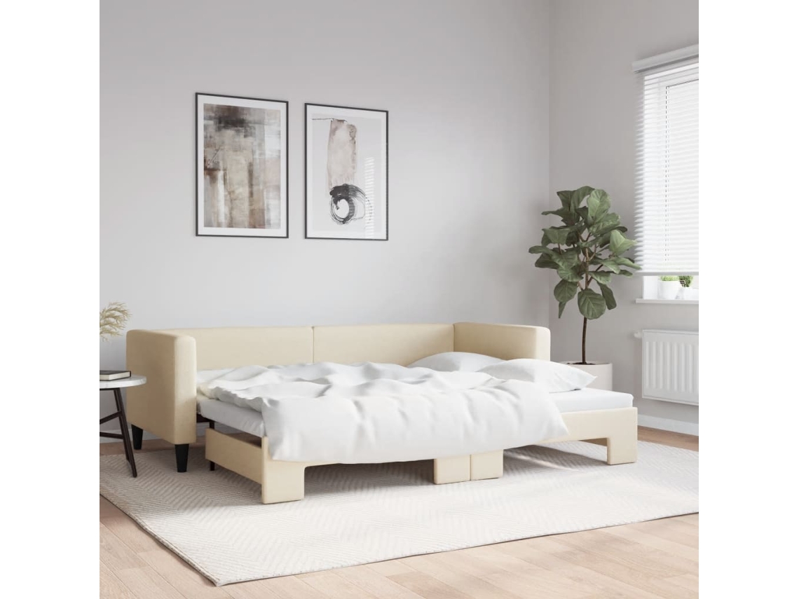 Sofá Cama Nido Tela Crema 80x200 Cm