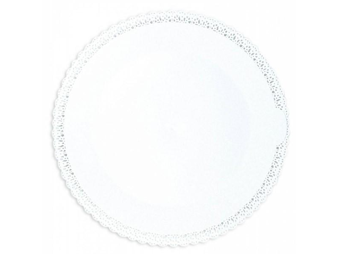 Bandeja De Encaje Redonda 32 Cm - Blanca