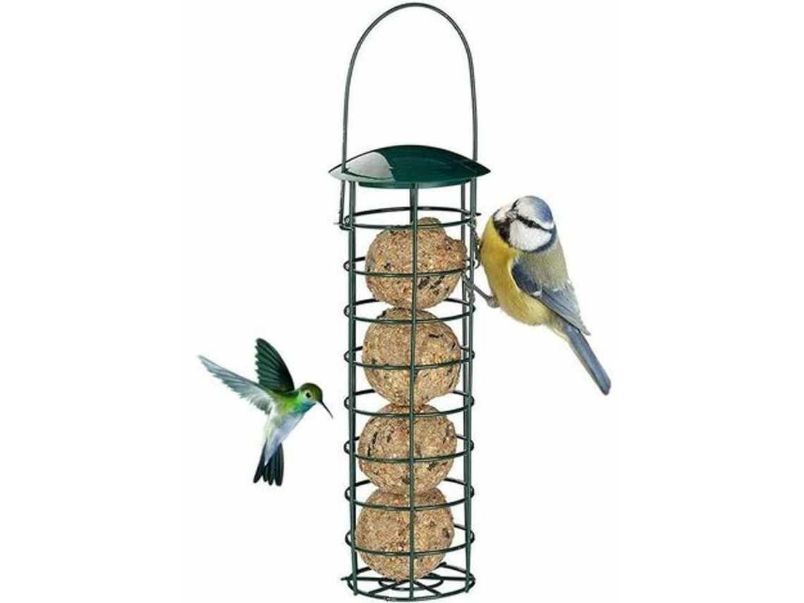 2026altiro-comedero Para Pájaros De Exterior, Dispensador De Bolas De Grasa, Para Pájaros Silvestres Pequeños, Verde Oscuro