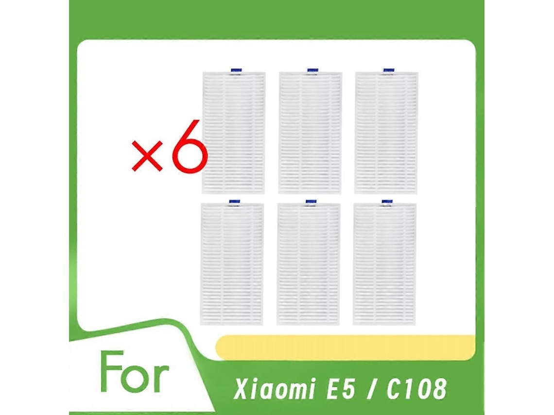 6 Pcs Cleaner Filter For E5 / C108 Sweeping Robot Accessories Filter Cleaner Parts Replacement