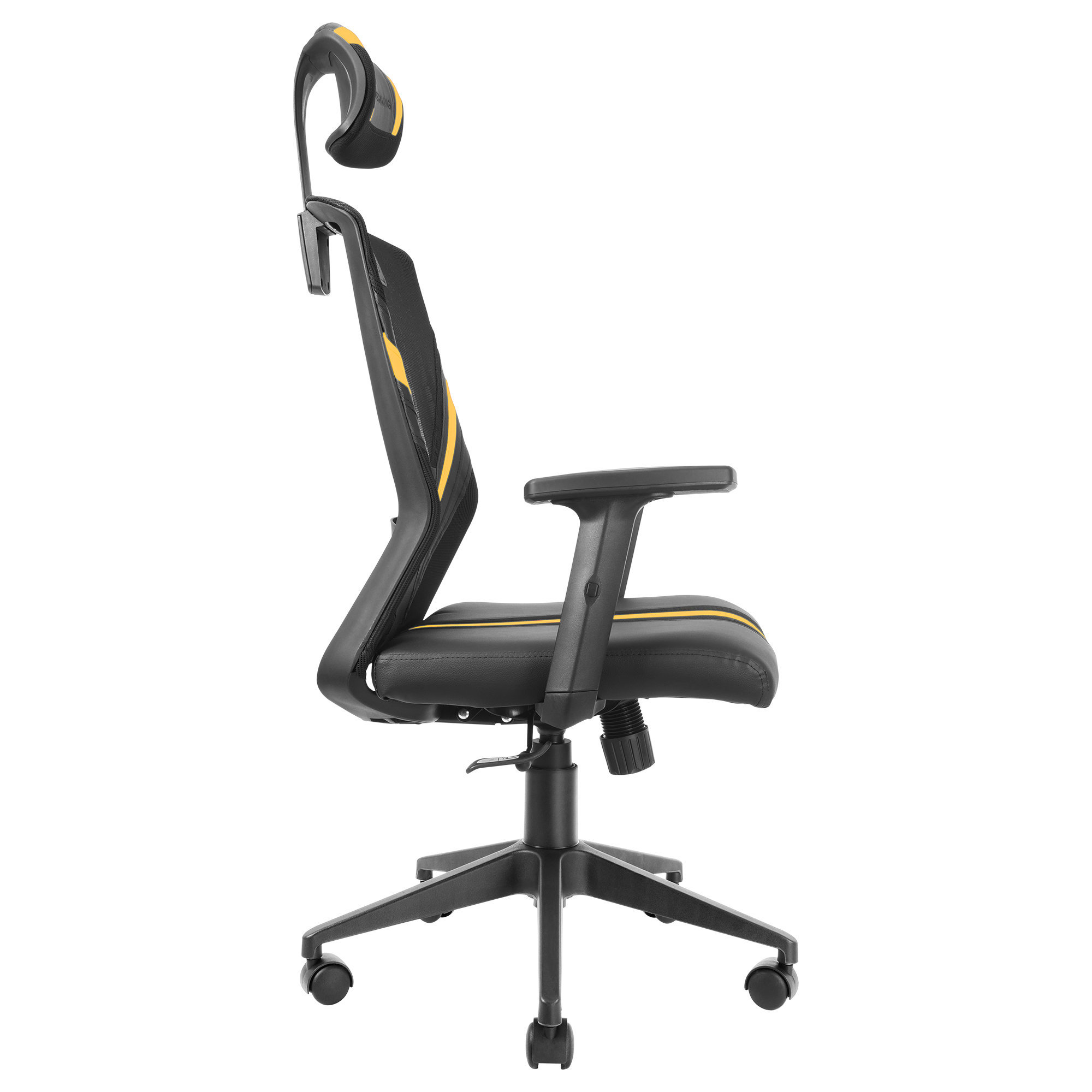 Mars Gaming Amarillo silla malla transpirable soporte ajustable cervical lumbar reposabrazo mgcergoby 150