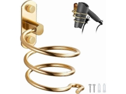 Soporte para secador de pelo, soporte de pared con orificios, ideal para hoteles y baños (GOKOCO).