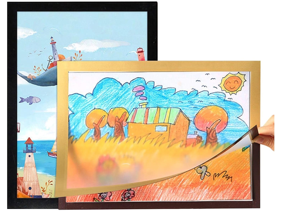 Marco Fotos Magnético A4 A3 Marcos Infantil Dibujo Paneles Intercambiables Apertura Frontal Exhibir Obras