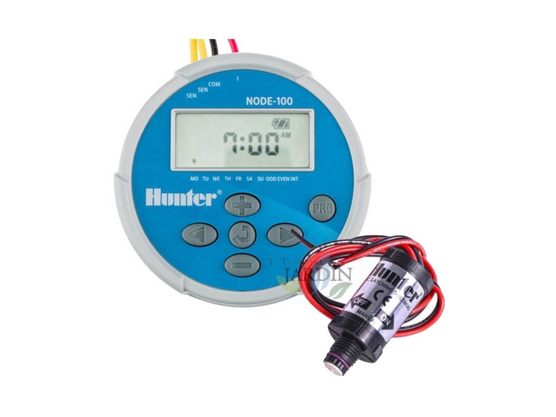 Programador de Riego a Pilas Node100 Solenoide 9V HUNTER HUNTER