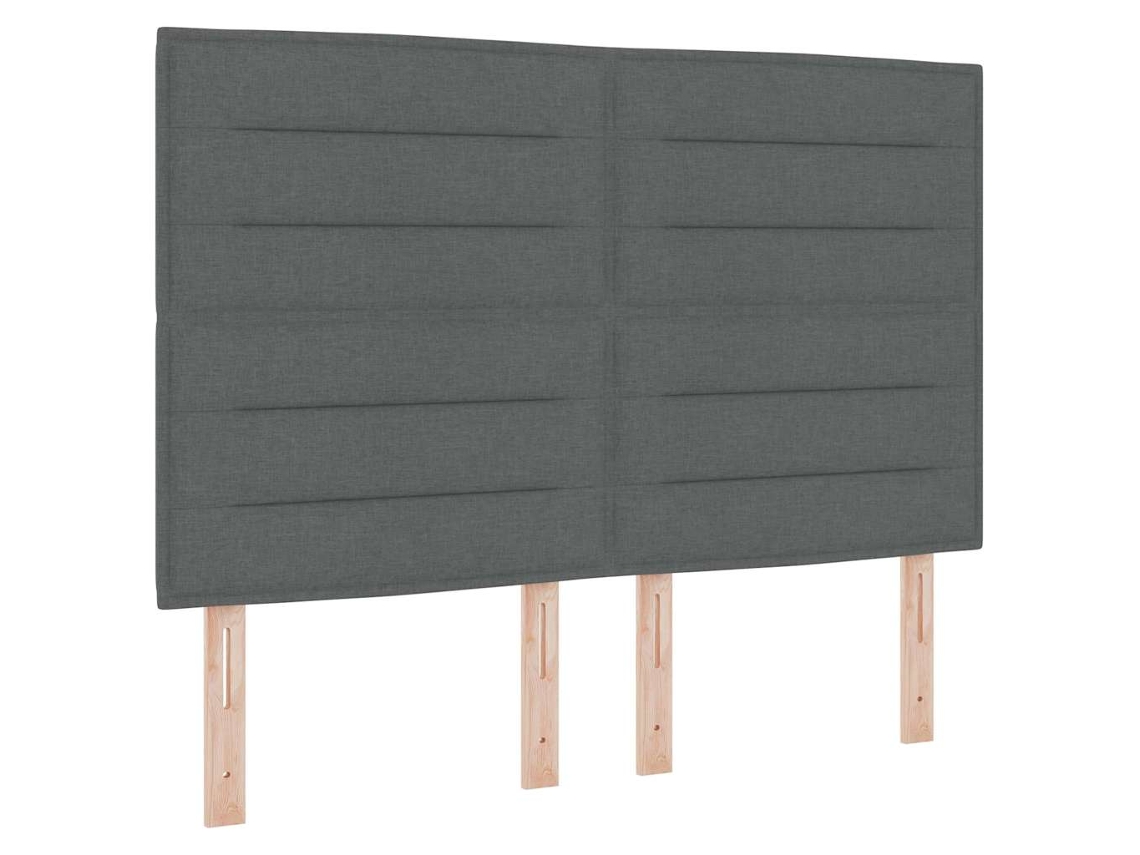 Maison Exclusive - Cabecero Con Cabecera Gris Oscuro 144 Cm Cuero Sintético