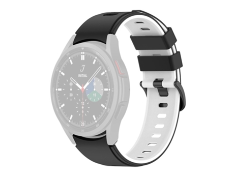 Correa de Silicona bicolor para Samsung Galaxy Watch 5 40mm/44mm/Watch 5 Pro 45mm/Watch4 40mm/44mm/Watch4 Classic 42mm/46mm/Watch3 41mm - blanco/negro