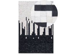 Alfombra de pelo corto BELIANI Bolu de Piel de vaca Blanco 160x230
