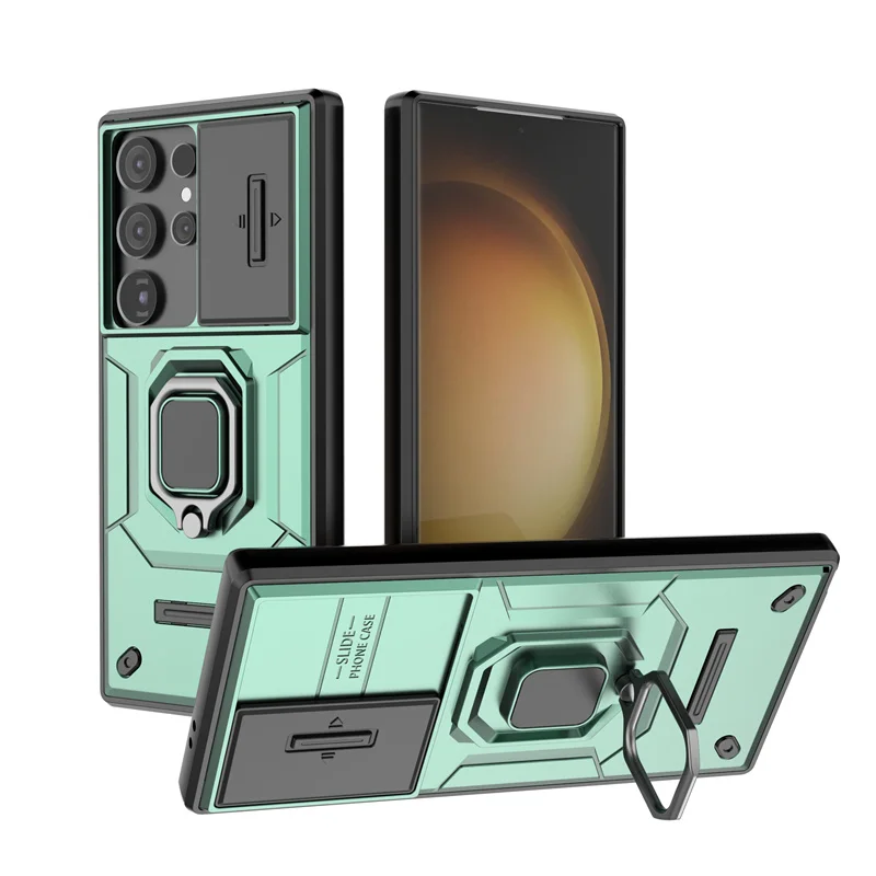 (verde, Galaxy S25) Funda Magnética Para Coche Con Protección Deslizante Mate Para La Cámara