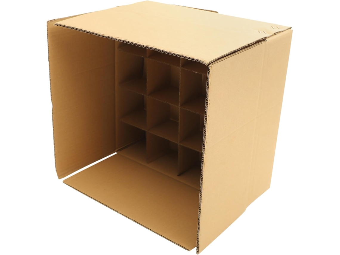 Besportble Caja De Cartón Corrugado Alipis Con Separadores Y Almacenamiento Resistente Para Vajilla Y Objet...