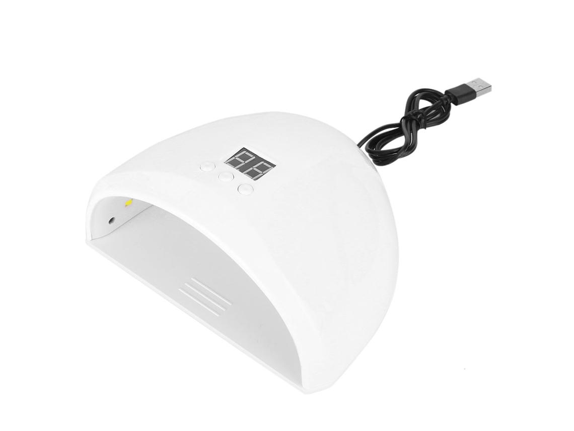 Lámpara UV inteligente de 36 W para secar esmalte de uñas en gel, máquina de curado de manicura blanca