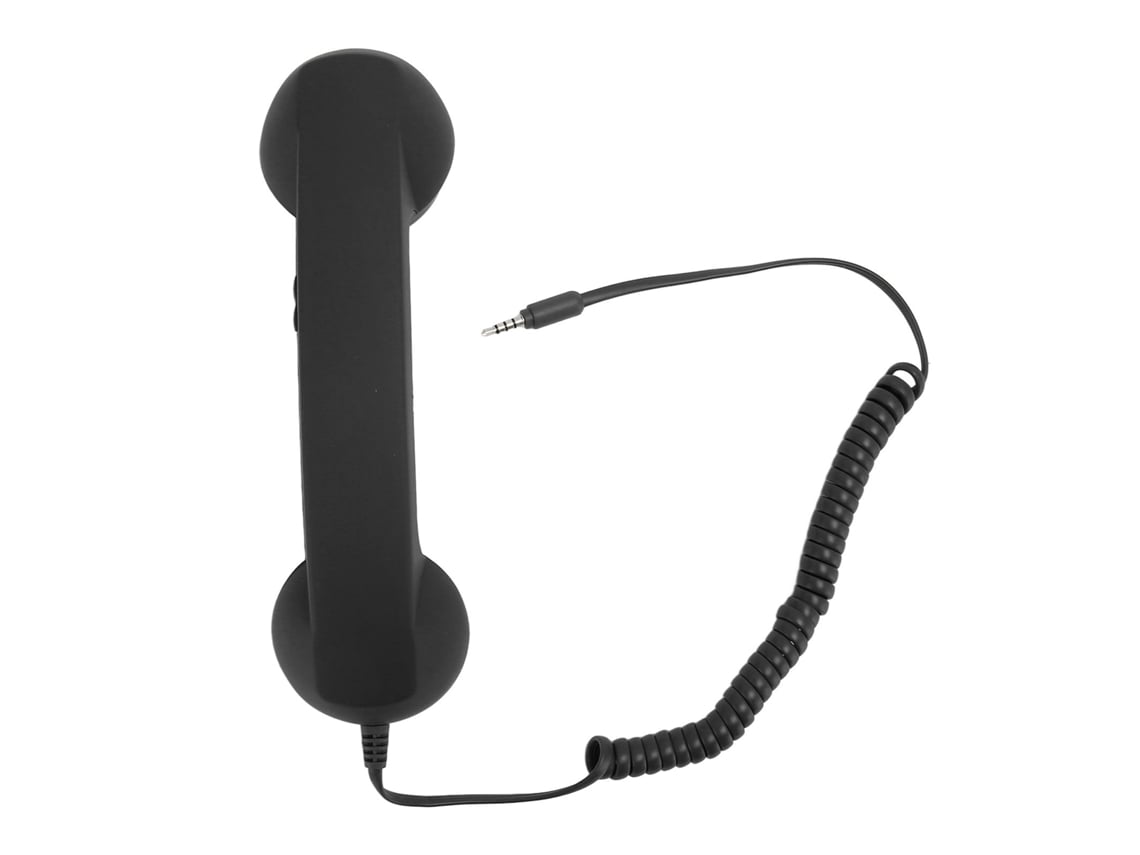 Receptor Telefónico Con Cable De Estilo Retro Con Conector Antirradiación De 3,5 Mm Para Smartphone Y Pc - Negro