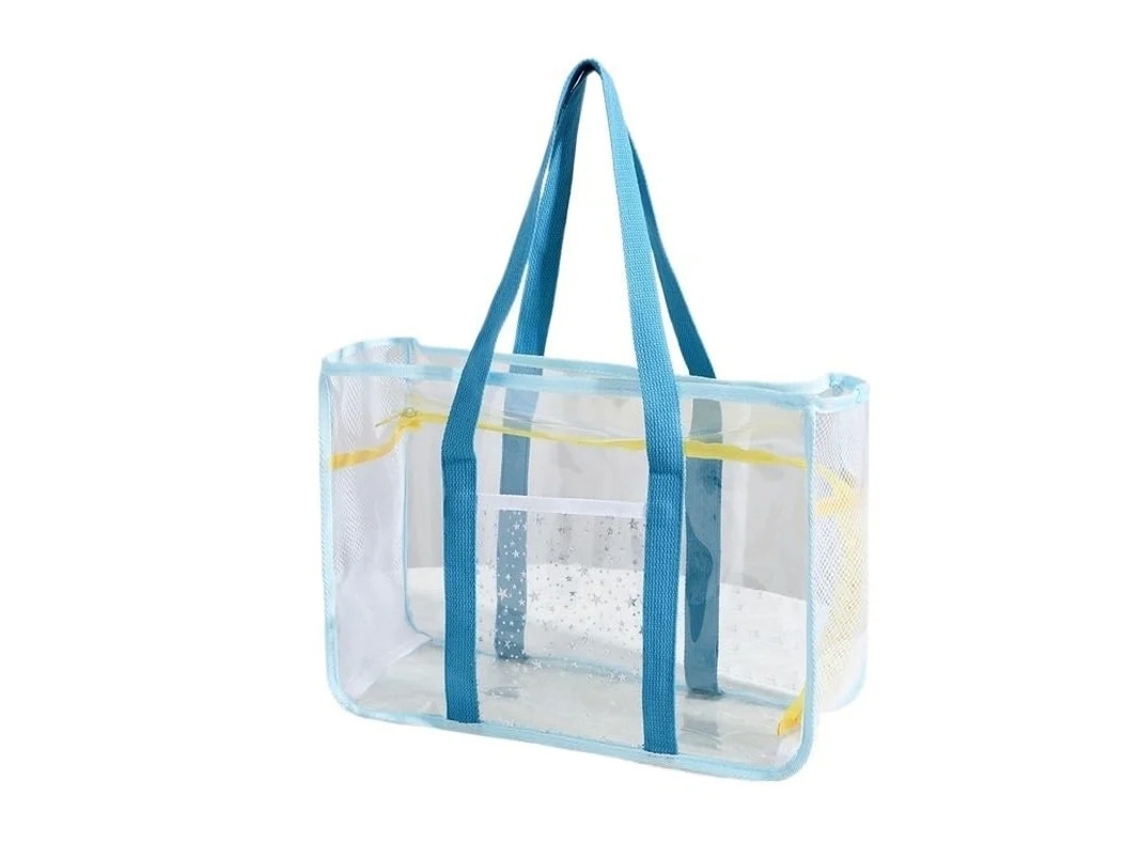 Bolsa de playa para mujer, para actividades al aire libre, de PVC, transparente, para viajes, práctica, para nadar, color azul, Yizhood