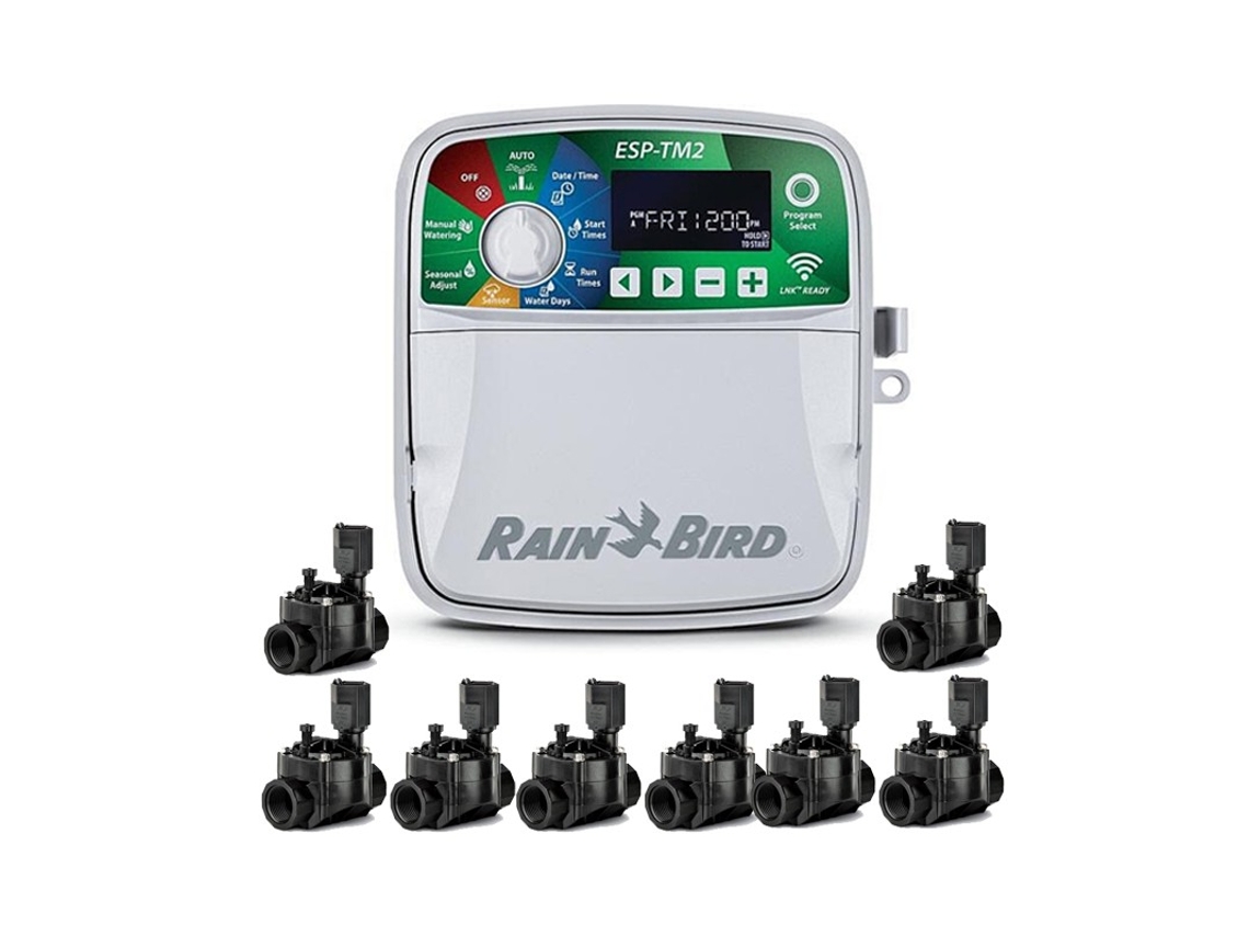 Programador de Riego automático Eléctrico ESP-TM2 8 zonas Interior Rain Bird 8 Electroválvulas 100HV 24V 1 SUINGA