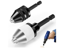 Mandril Sin Llave De 6.35mm (1/4") Hexagonal, Capacidad 0.3-6.5mm Para Destornillador Eléctrico, 2 Piezas