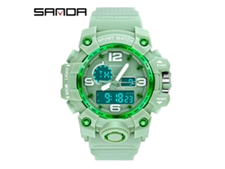 Reloj Electrónico De Moda (verde Matcha mujer) Con Acabado Luminoso, Resistente Al Agua, A Los Golpes Y Con Alarma.