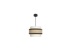 Luminária Pendente Cornalina, Ø30cm, Altura Regulável, 1xe27 , Bege E Preto Fabrilamp (lâmpada Não Incluída)