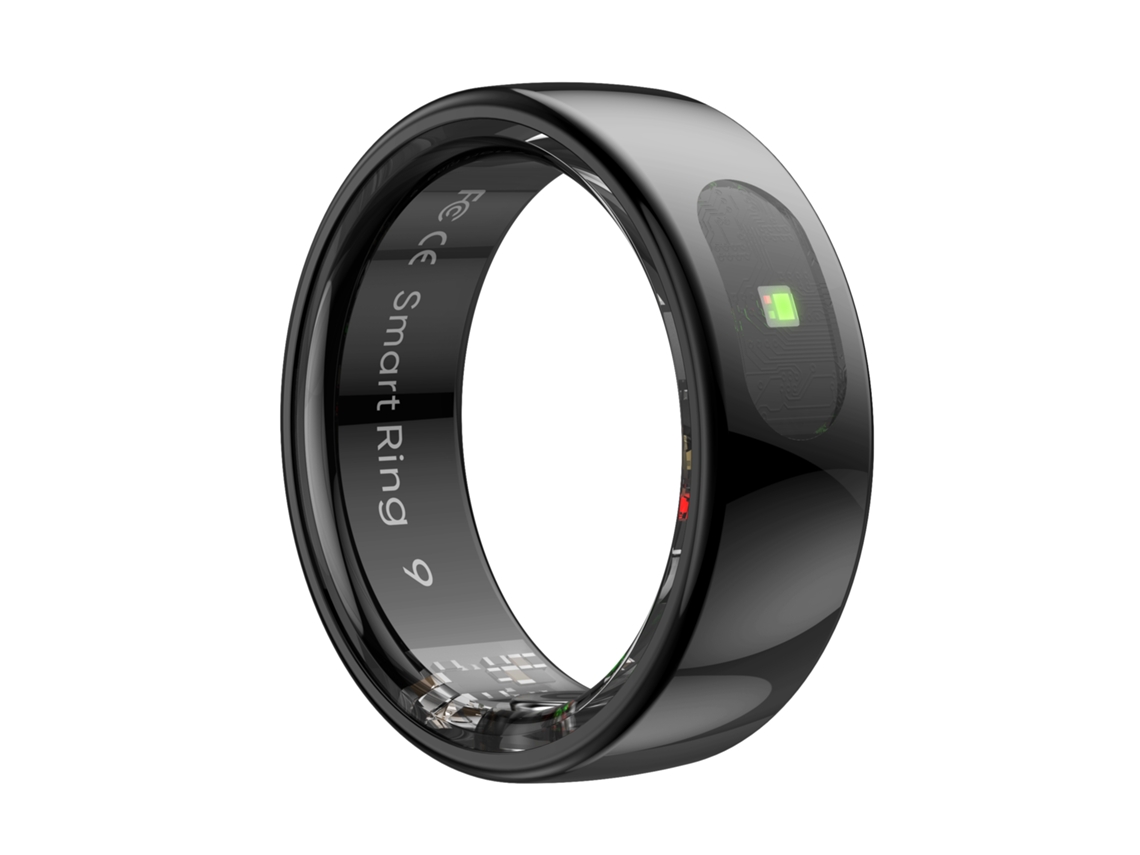 Anillo Inteligente (negro, Talla 8), Monitor De Salud: Frecuencia Cardíaca, Oxígeno En Sangre, Temperatura Corporal, Resistente Al Agua.