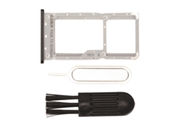 Bandeja Para Tarjeta Sim Y Ranura De Almacenamiento Para Xiaomi Redmi Note 6/note 6 Pro, Color Negro, Con Pasador Y Cepillo.