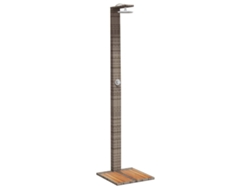 Ducha exterior de mimbre con madera de acacia, gris, MAISON EXCLUSIVE (50x55x224 cm)