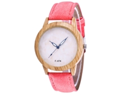Pulsera De Reloj Para Parejas Con Correa De Cuero, Diseño Sencillo En Rosa.