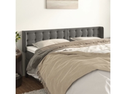 Cabecero De Terciopelo Gris Oscuro 203x16x78/88 Cm