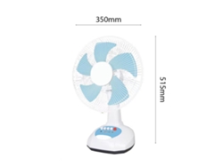 Ventilador solar de 3 W y 12 pulgadas con batería de 4500 mAh, 3 velocidades y LED de sobremesa