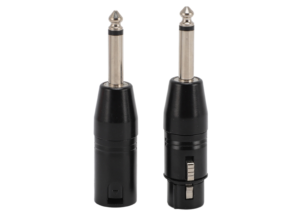 1 Par Adaptador Xlr Preto Profissional 6.35mm 1/4 Polegada Macho Para Xlr Macho Fêmea Para Mixer Microfone Amplificador