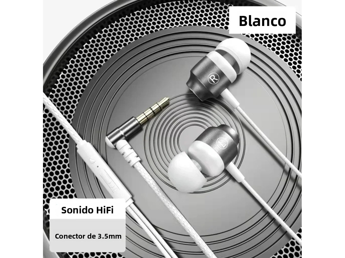 Auriculares Para Juegos (blancos De 3,5 Mm), Bajos Estéreo, Auriculares Magnéticos Hiif