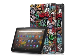 Funda Yuysan para Amazon Fire HD 10 2023 con diseño a color, 3 pliegues, funda inteligente de cuero para tableta (grafito)