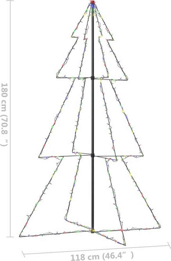 Árbol de Navidad VIDAXL con Luces LED (Verde - 118x180 cm)