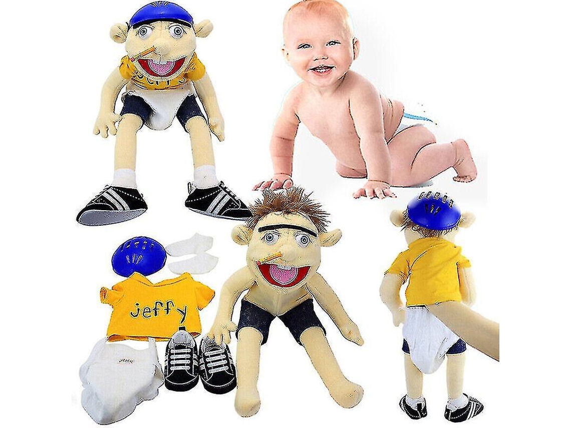 Peluche GAATPOT 58Cm Jeffy Juguete De Peluche Cosplay Jeffy Sombrero Juego De Marionetas De Mano Muñeco De Peluche Regalos Para Niños (Edad Mínima: 1 Año - 10x10x10cm)