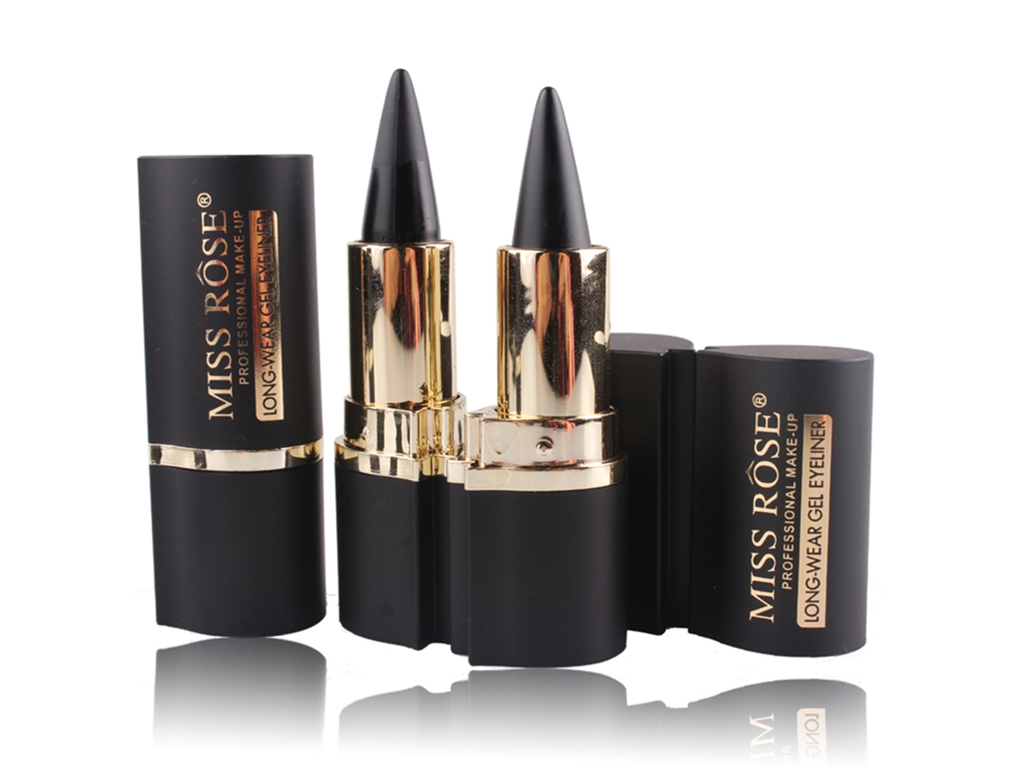 Delineador de ojos en gel resistente al agua Miss Rose, negro de larga duración Sunflare