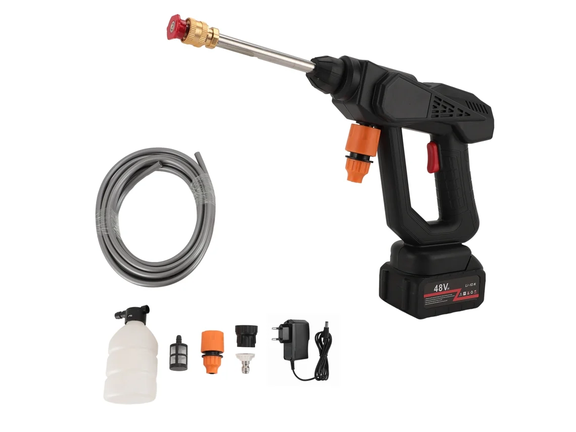 Lavadora A Pressão Sem Fio 30bar Portátil Pistola De Água Alta Pressão Para Limpeza Jardim Carro Moto Eu Plug 110-240v